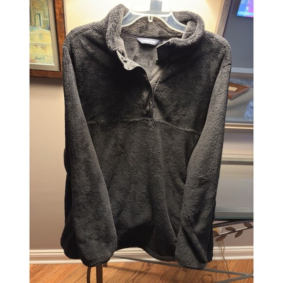 Lands' End 1/4 Zip Fleece Pullover Women's Plus Size 2X / 20W-22W Gray Heritage - Picture 9 of 10
